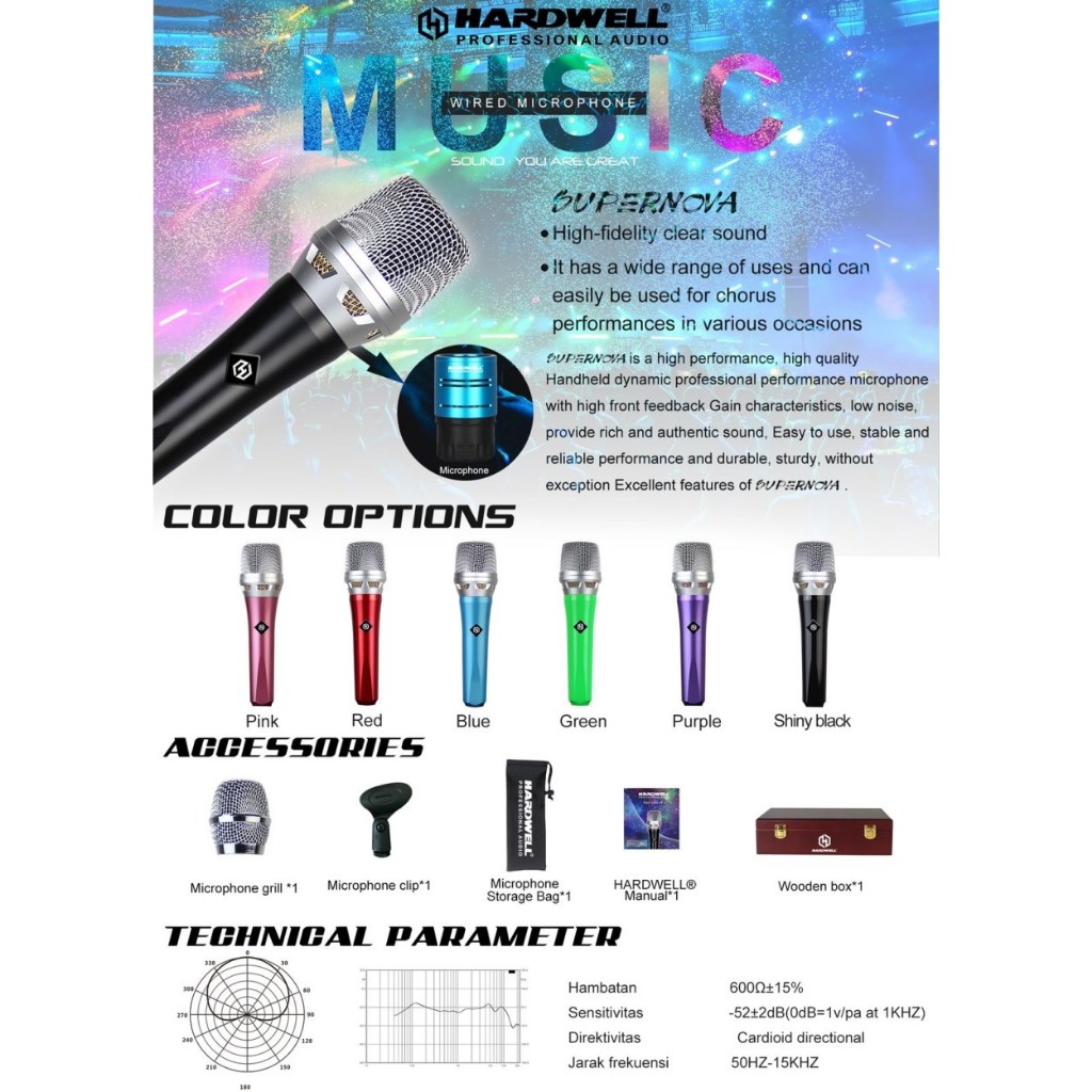 MICROPHONE SUPERNOVA HARDWELL MICROPHONE CABLE ORIGINAL