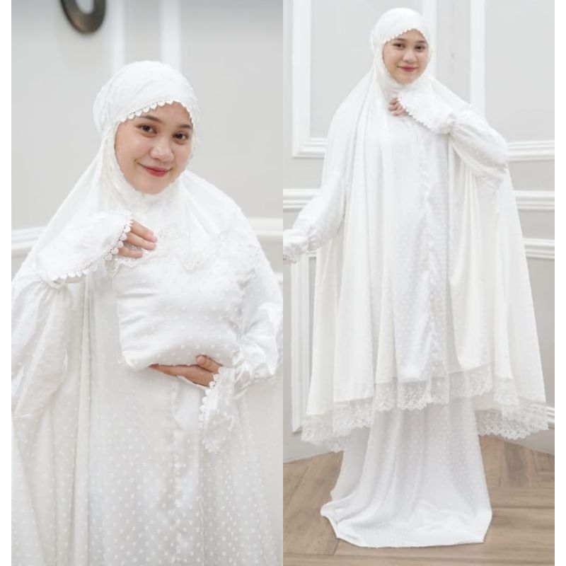 [ TERMURAH ] MUKENA UMROH DAN HAJI MUKENA UMRAH SILK ARMANY MUKENA ARMANY HITAM PUTIH MUKENA ATASAN 