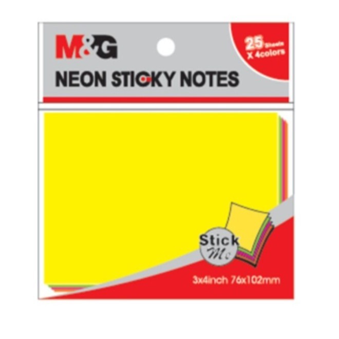 

Sticky Note M&G YS-184 3x4inch Neon Color 76x102mm Memo Stick Tempel Penanda Buku