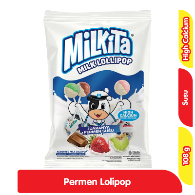 

Milkita Permen Milk Lolipop Assorted 108 g