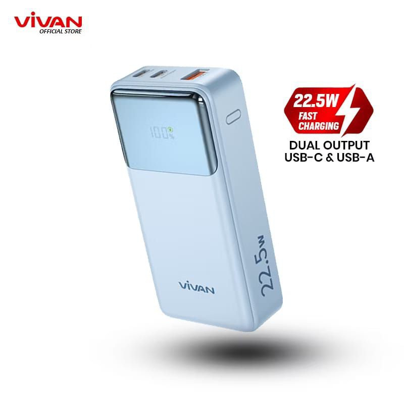 VIVAN Mini Powerbank VPB-C10 9000mAh 22.5W Fast Charging PD QC 3.0 With LED Display Original