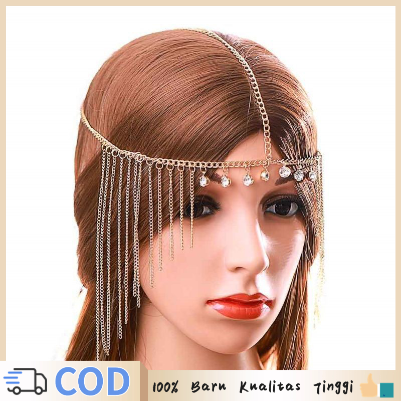 Aksesoris Dahi Hiasan Dahi Pengantin Headpiece Pengantin Hijab Forehead Chain