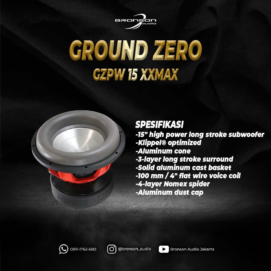 SUBWOOFER PASIF GROUND ZERO GZPW 15 XXMAX