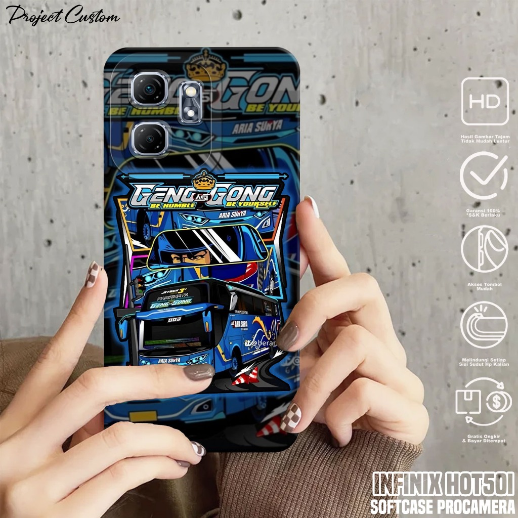 Softcase Hp Infinix Hot 50i - Case Infinix Hot 50i ( BUS TELOLET ) Silikon Hp Infinix Hot 50i - Casi