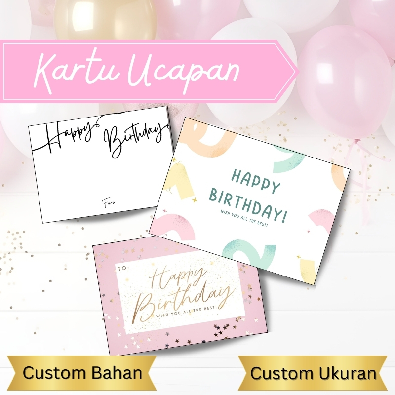Kartu Ucapan Ulang Tahun Happy Birthday Kosong Blankcard KARTU UCAPAN KOSONG - Digiprint Jakarta Fil