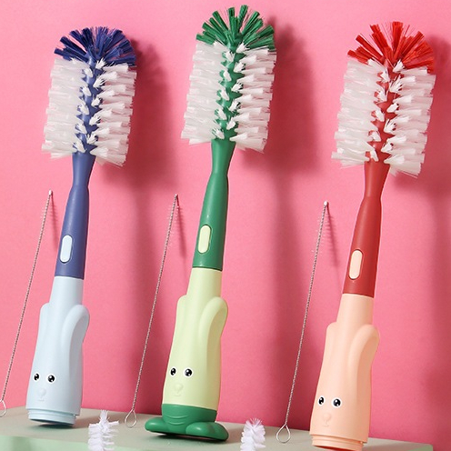 POM Sikat Pembersih Botol 3in1 Brush Sponge Cleaner Anak Dewasa Paket Bottle Baby Spons Dot