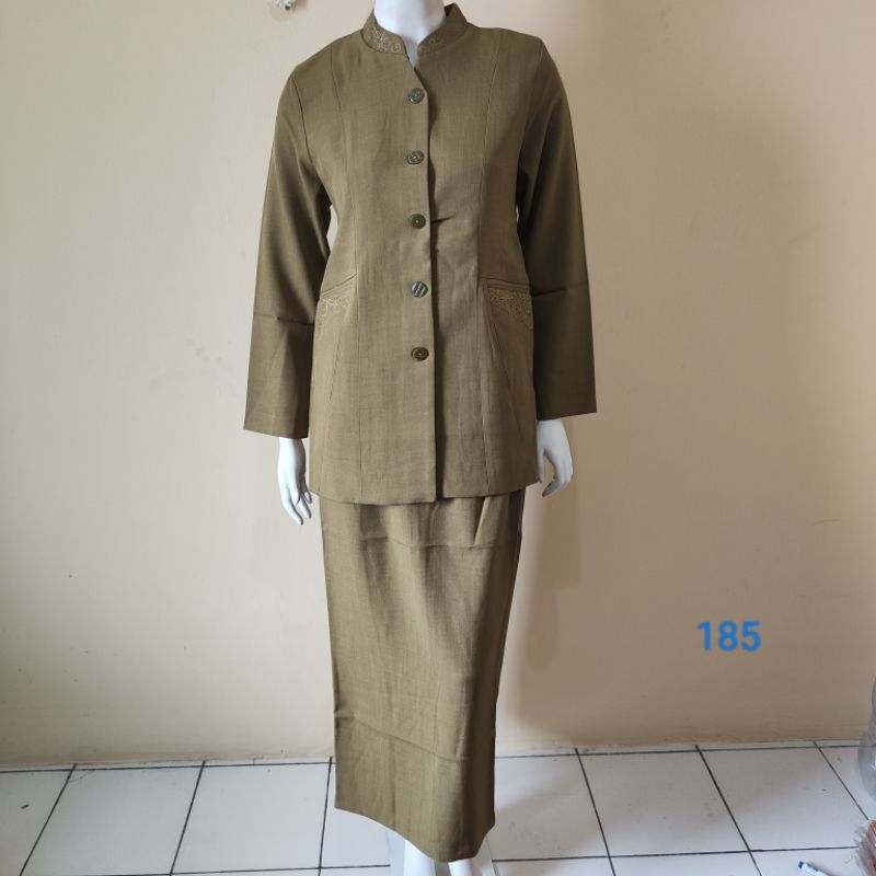 Termurah Setelan Baju Kantor Wanita Dinas ASN guru dll warna kuning gading