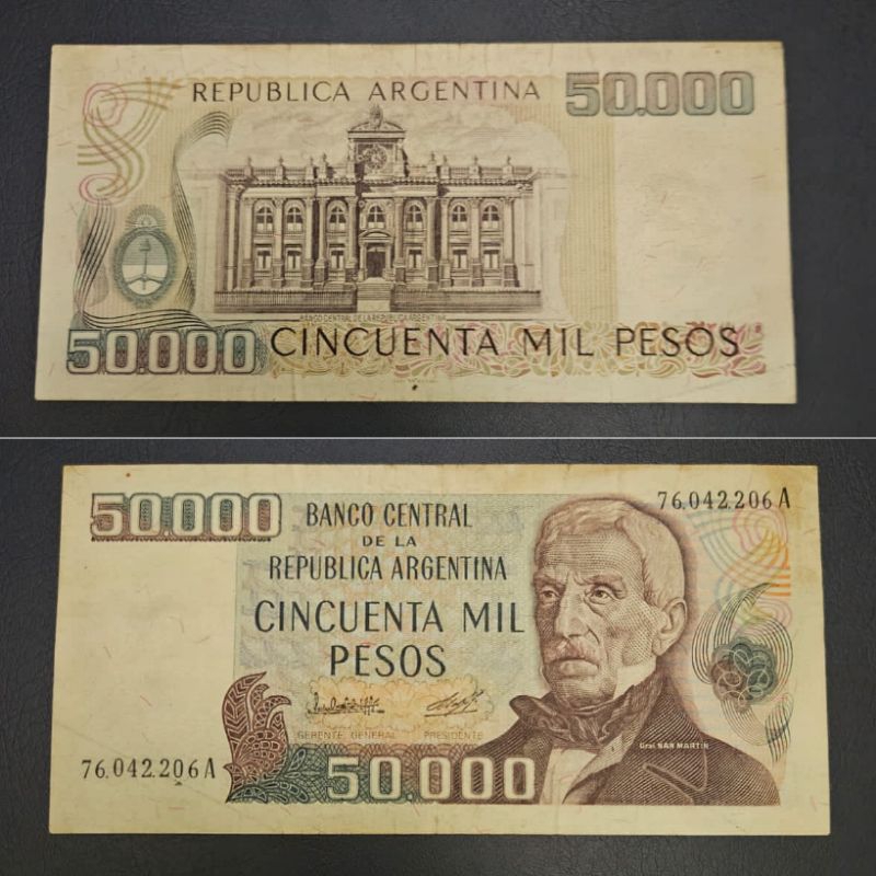 [Koleksi] Negara Argentina 50.000 Peso 1979-1983 Kondisi XF Dijamin original 100% Utuh