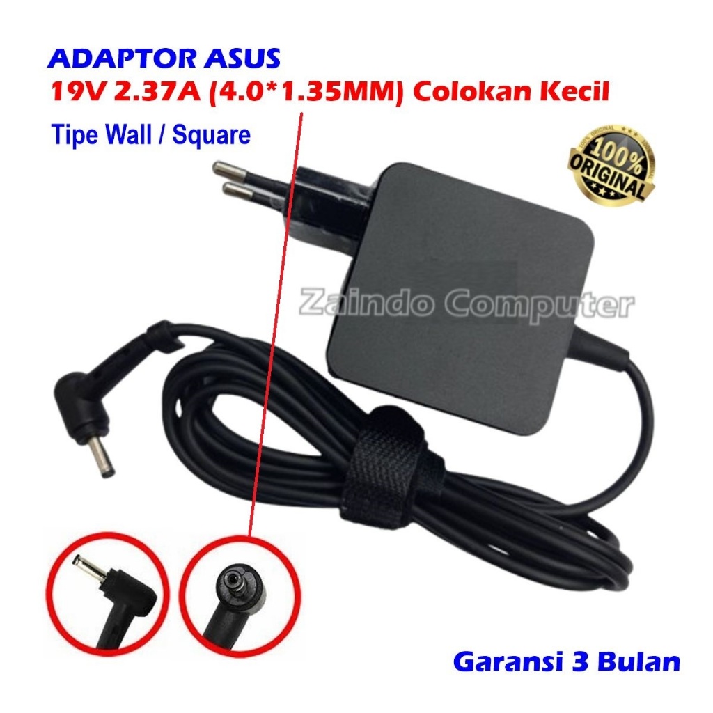 ADAPTOR ASUS TP SERIES 19V 2.37A (4.0x1.35MM) TP510U TP510 TP410UR TP410UA TP410U TP410 TP300 TP300L
