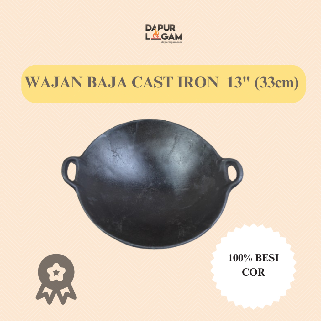 WAJAN BAJA COR 13" 33CM/ WAJAN KUALI BAJA/ WOK BESI COR/ WAJAN JUMBO / PRE SEASONED