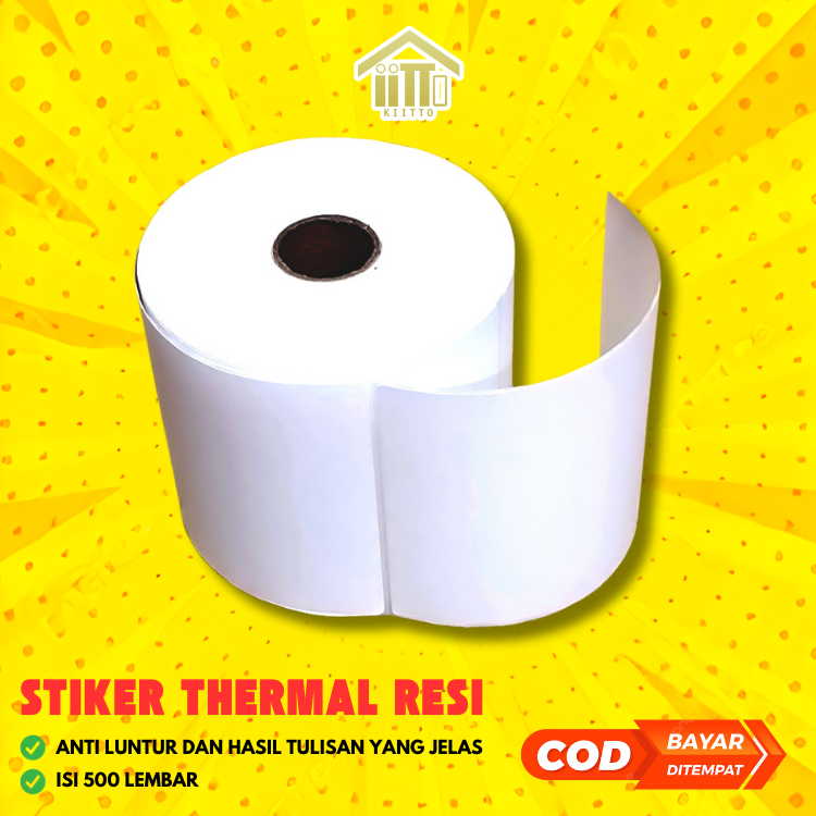 

KERTAS RESI STICKER LABEL THERMAL ROLL A6 100x150MM ISI 500 PCS / THERMAL STICKER RESI LABEL A6 100 X 150 MM 500 PCS