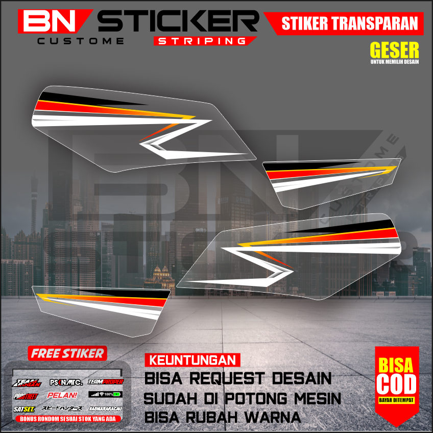 STRIPING DECAL RX KING FACELIFT CUSTOM TRANSPARAN STRIPING RX KING VIRAL UV PREMIUM MAX DECAL IX-64
