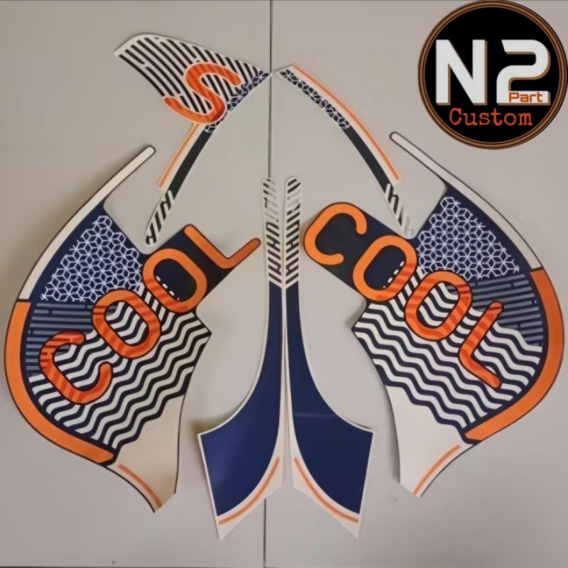 Striping Sticker polet motor Honda SCOOPY 2022 Fashion cool blue matte