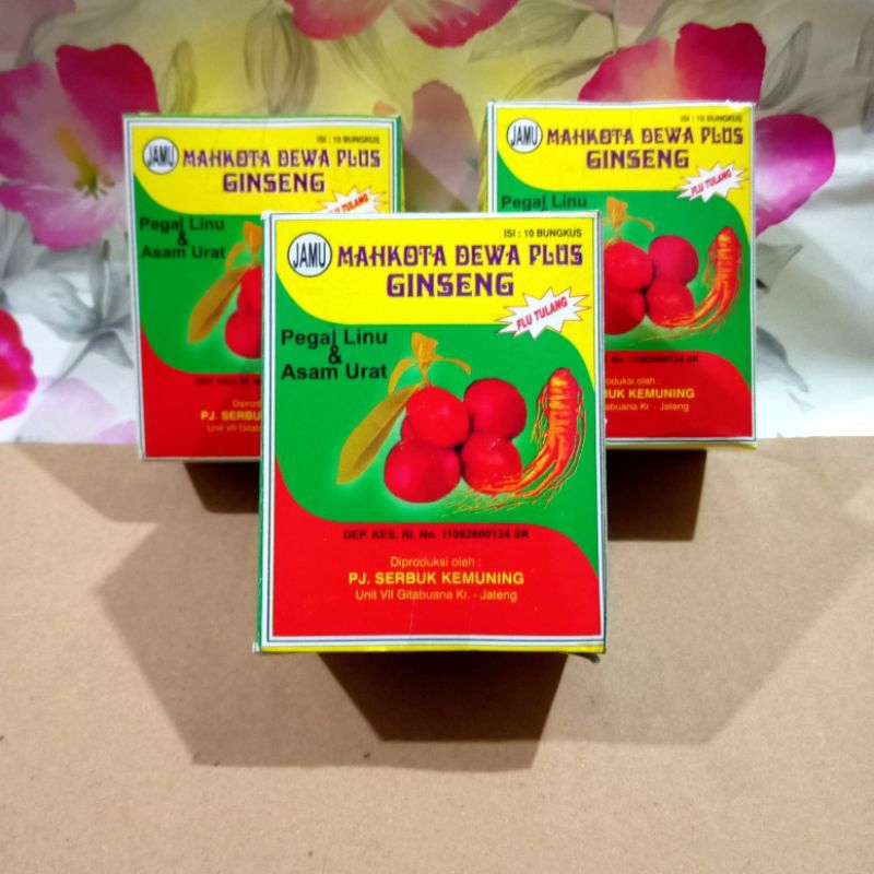 JAMU MAHKOTA DEWA PLUS GINSENG SERBUK PEGAL LINU DAN ASAM URAT