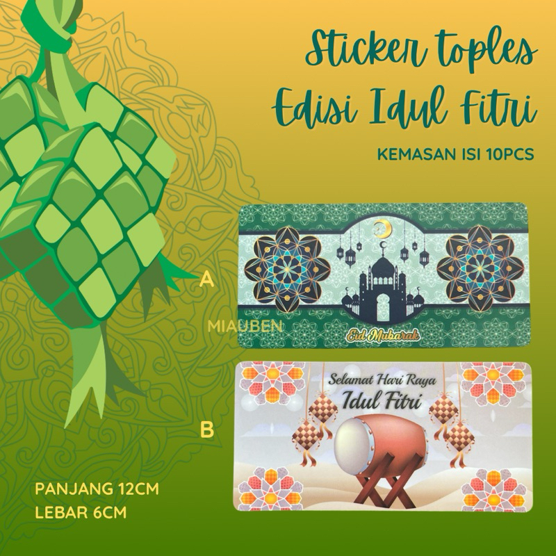 

Isi 10 6x12cm sticker L toples kue lebaran stiker lebaran