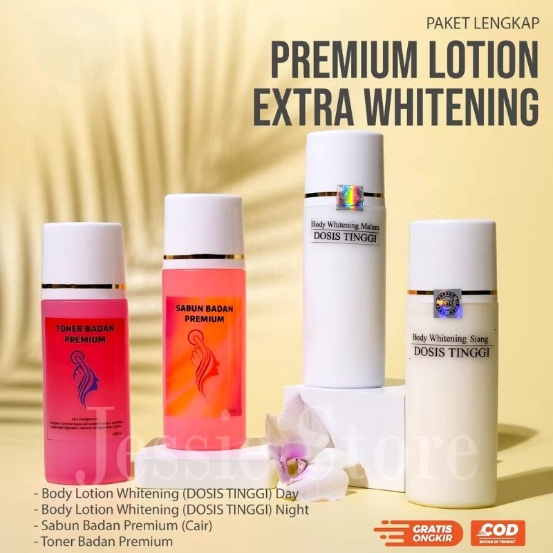 [ ORIGINAL ] PREMIUM PAKET LENGKAP HB DOSTING EXTRA WHITENING DOSIS TINGGI HANDB0DY B0DY LOTION PEMU