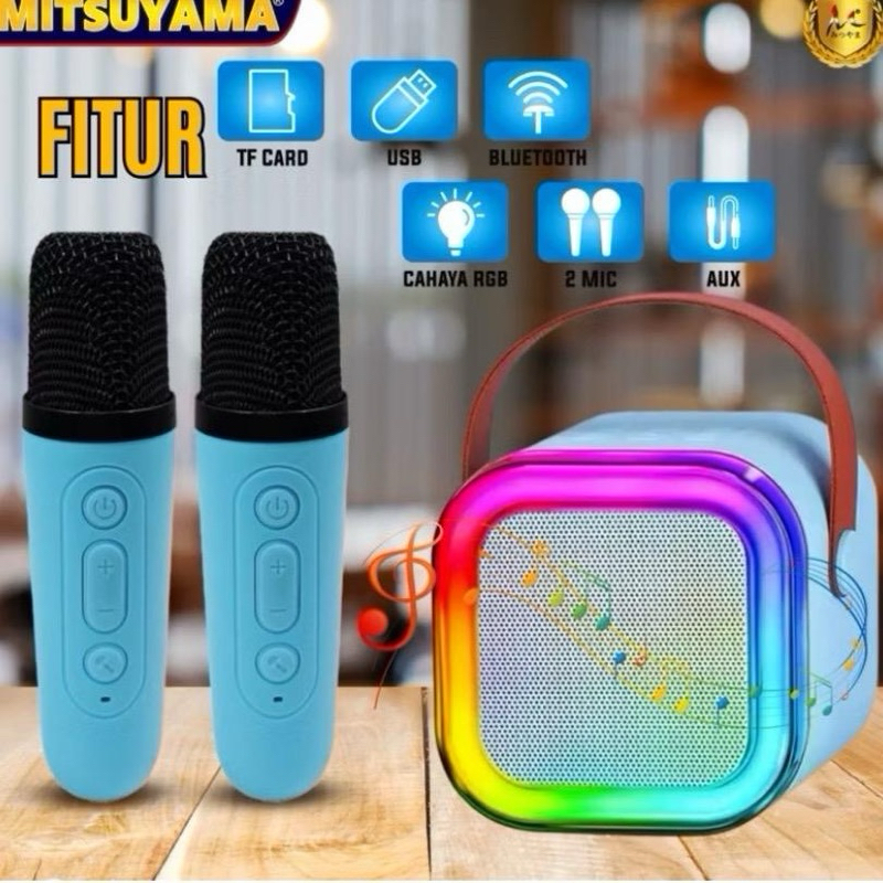 Speaker Bluetooth Karaoke 2mic Mitsuyama Bluetooth Karaoke Speaker Led Wireless