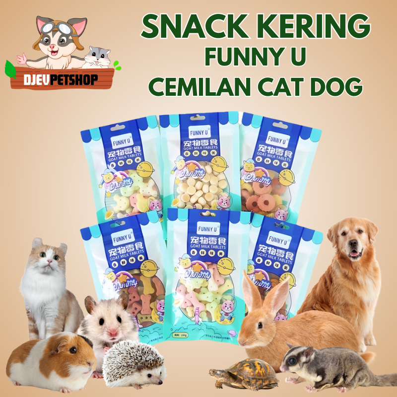 DJEVPETSHOP Cemilan Snack Biskuit Kering Anjing Kucing Sehat Halal Food For Pet Cat Dog Treats