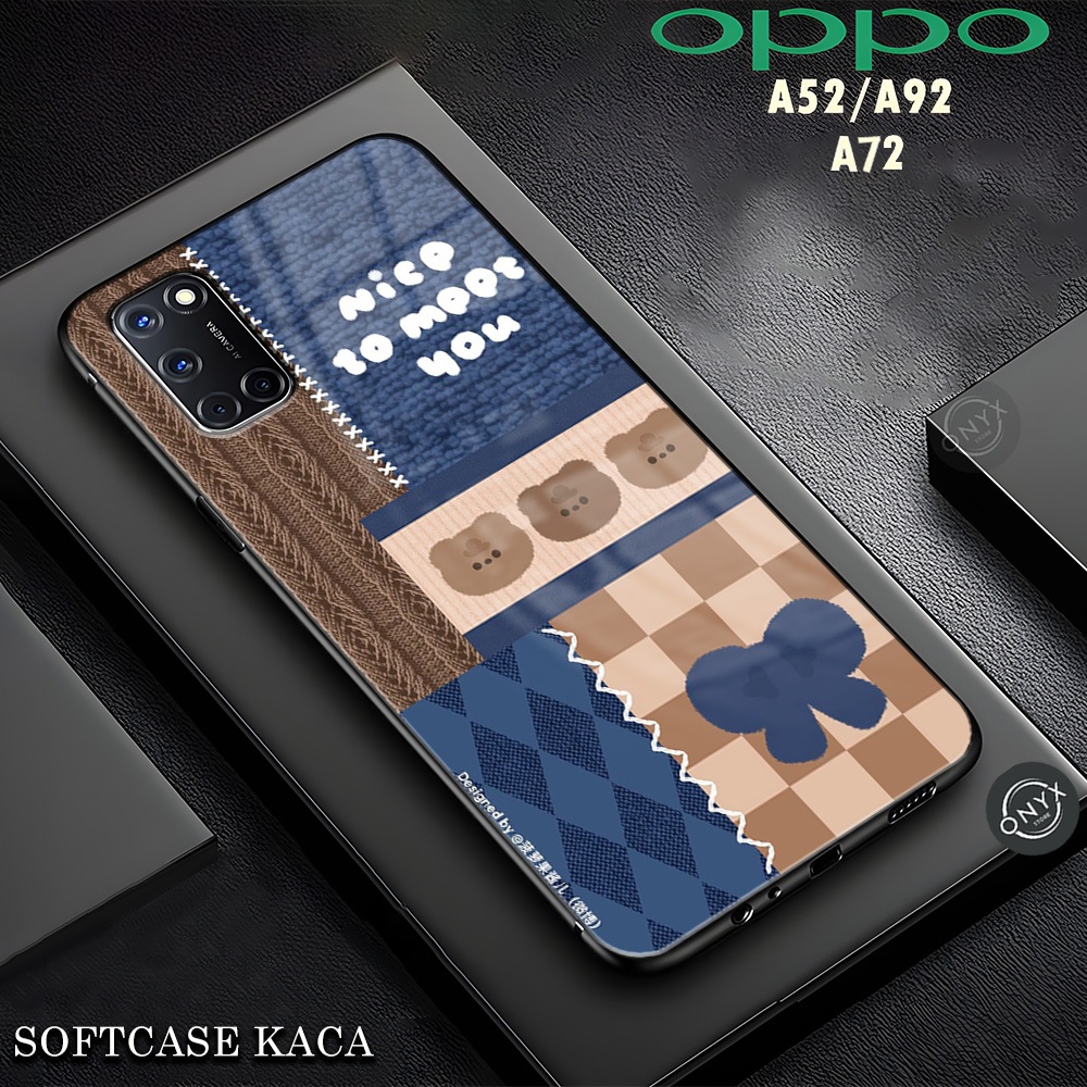 [AA12] Softcase Kaca OPPO A52 A72 A92 | Casing Oppo Kilau | Motif Aesthetic Cute