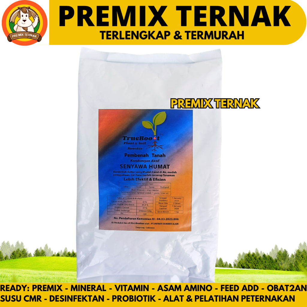TRUEBOOST 1 KG - Asam Humat 1 kg - Pembenah Tanah - Humic Acid 90% - Sodium Humate 90%