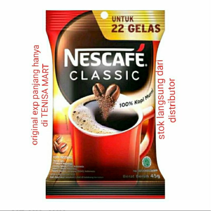 

Nescafe classic 45gr exp panjang termurah