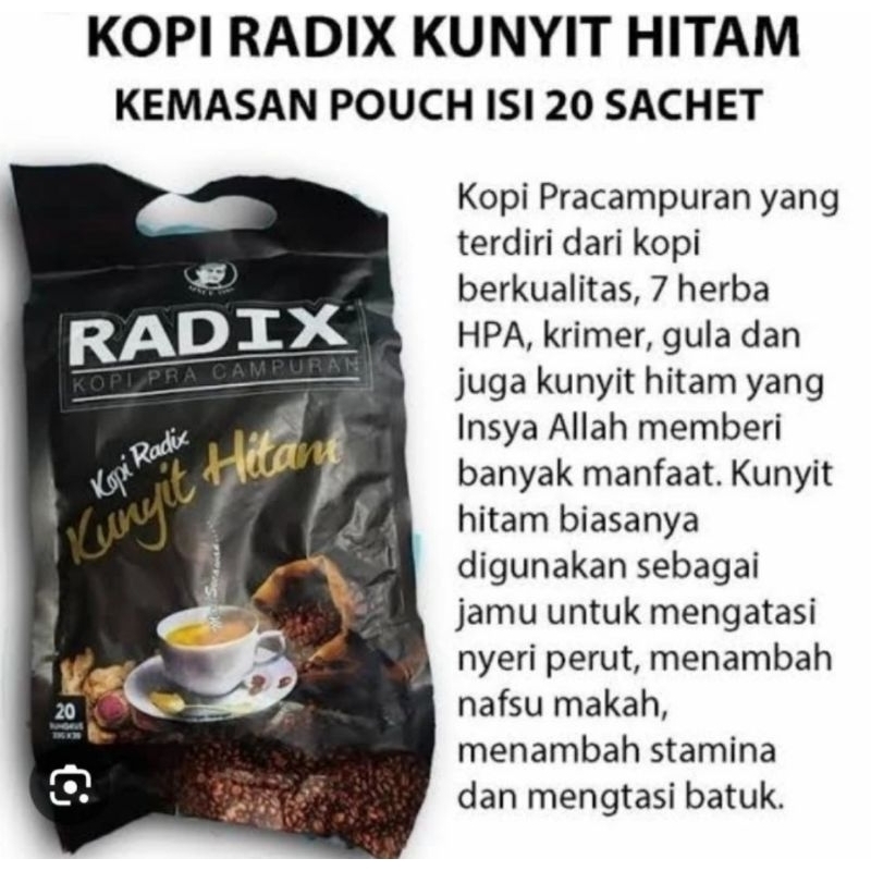 

KOPI RADIX KUNYIT HITAM HPA ISI 20 SACHET