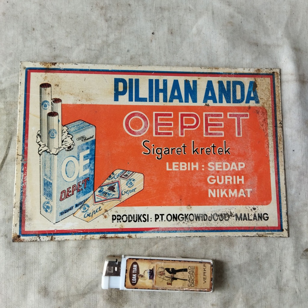 Pajangan Vintage NOS Iklan Seng Oepet Orange 210