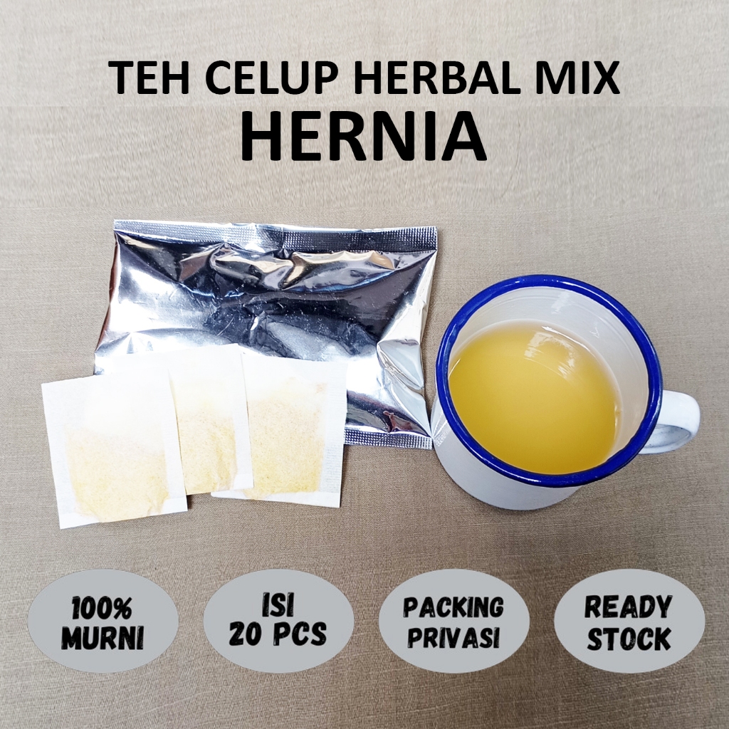 

HERNIA Teh Celup Herbal Mix Jamu Babah Kuya Ramuan Turun berok konstipasi atau sembelit