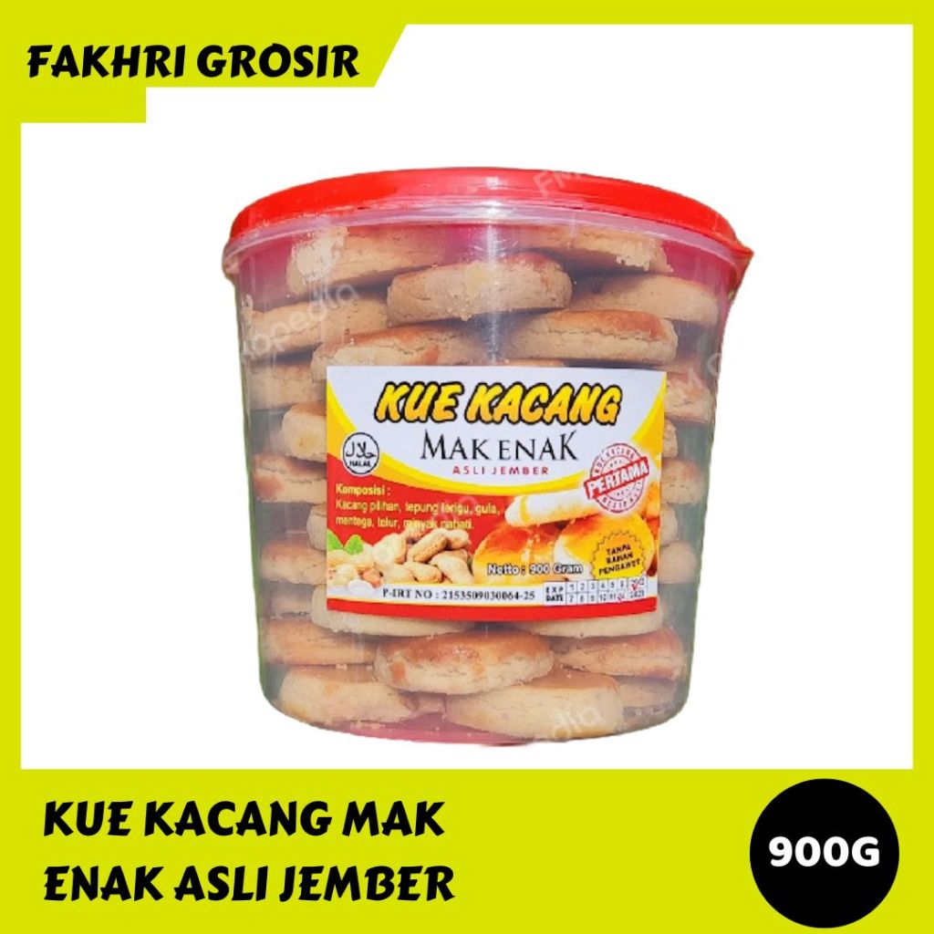 

KUE KACANG MAK ENAK ASLI JEMBER NETTO 900GRAM ORIGINAL 100% FREE BUBBLE & KARDUS