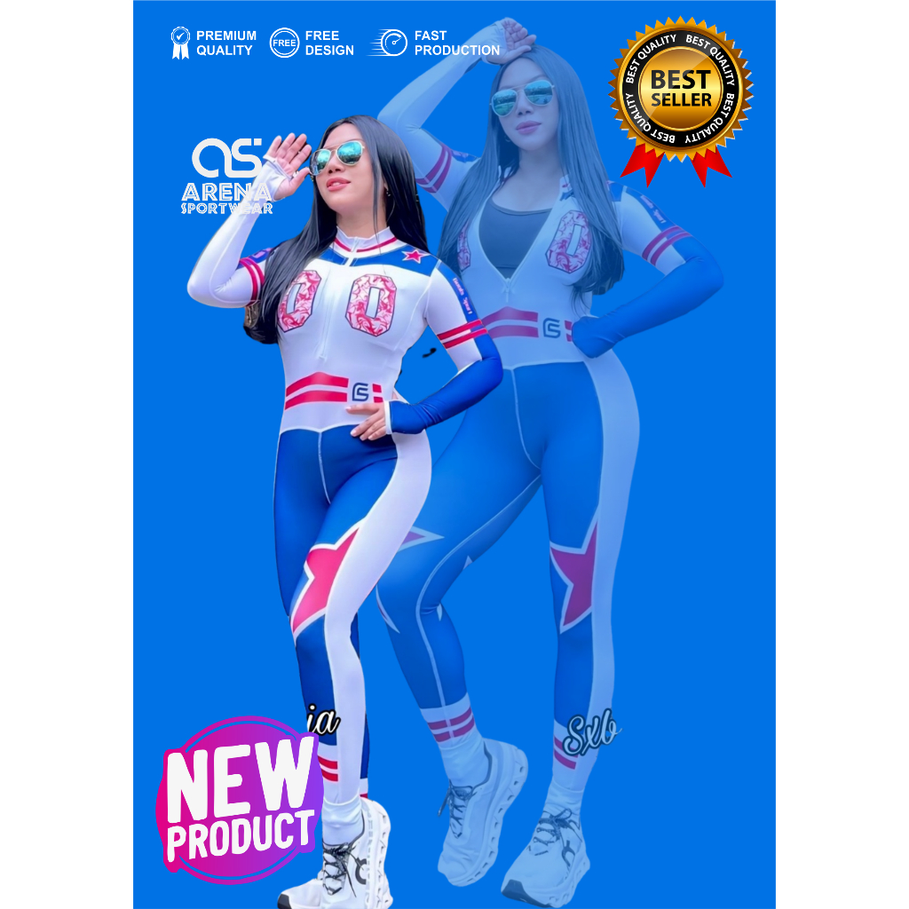 STELAN BAJU OLAHRAGA AEROBIC, ZUMBA, SXB GOALS ZERO JUMPSUIT
