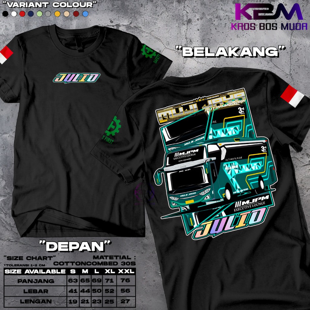 KAOS MOTIF BUS MUJI JAYA JULID - KAOS KOMUNITAS BUS INDONESIA - KAOS KEREN - KAOS DRIVER - KAOS PRIA