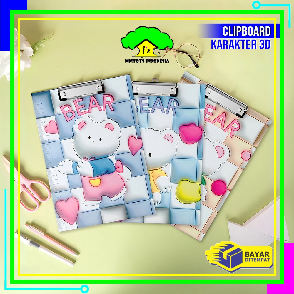 

MI-A112 Papan Ujian Motif Kartun 3D Anak Papan Jalan Ukuran A4 / Papan Ujian A4 Clipboard Karakter 3D / Exam Board Stationery