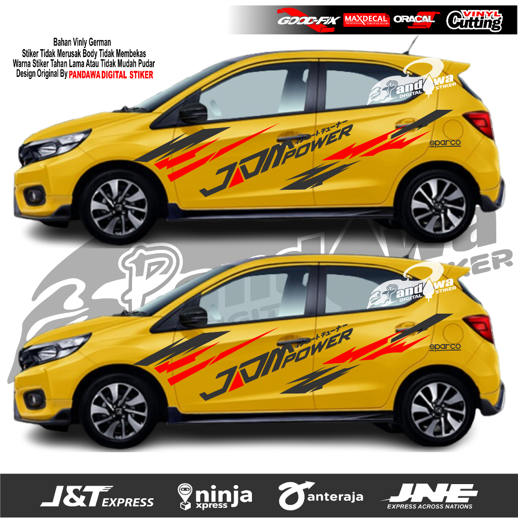 Sticker stiker list body mobil honda brio cutting stiker mobil brio jazz honda stiker list body