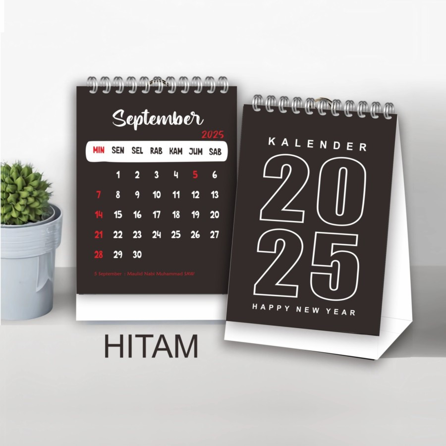 

Kalender Meja Duduk Aesthetic Ukuran A6 Warna Hitam Isi 7 Lembar Pajangan Calender Kerja Fulll Color