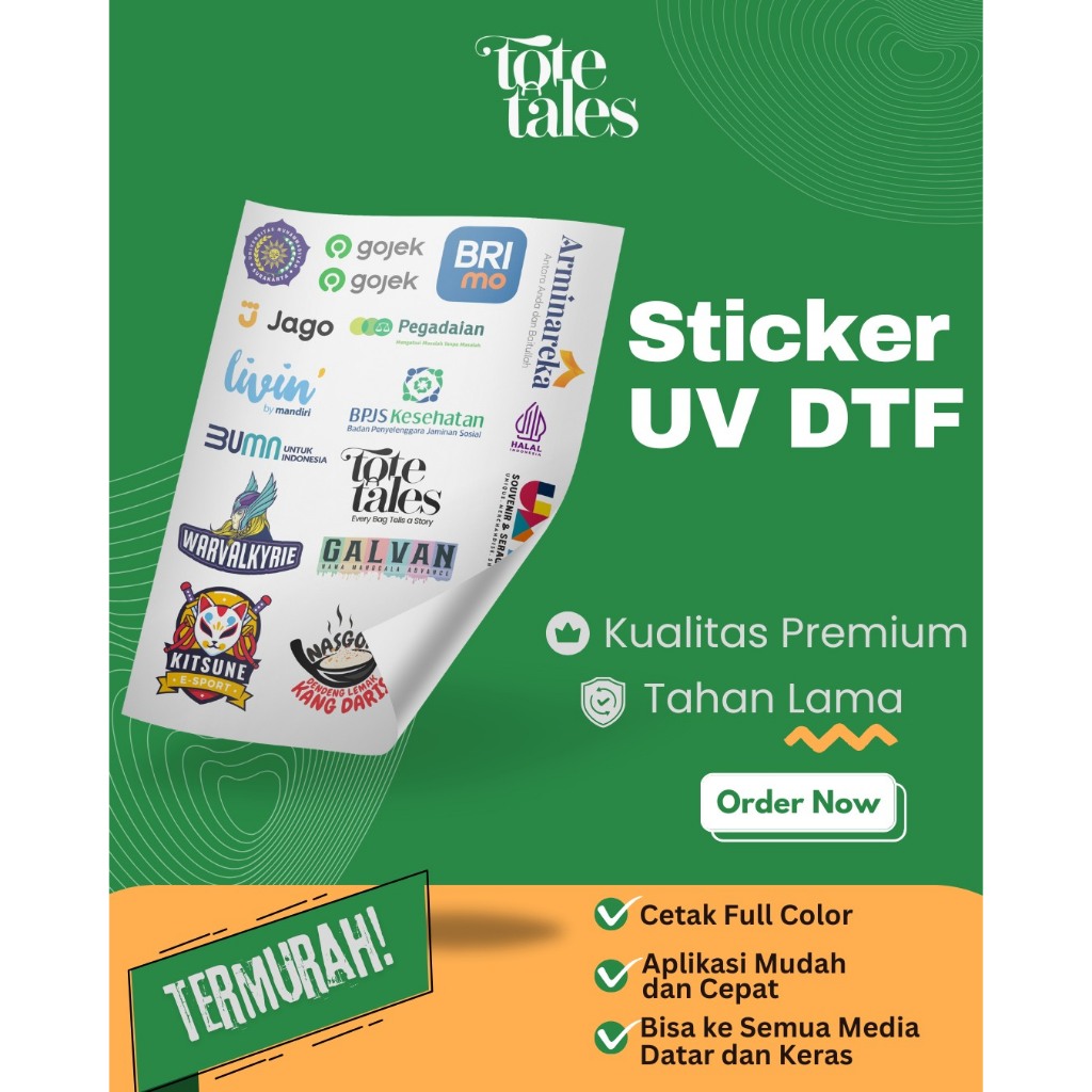 

Sticker UV DTF Timbul Custom Full Color / Sticker Label/ Sticker timbul