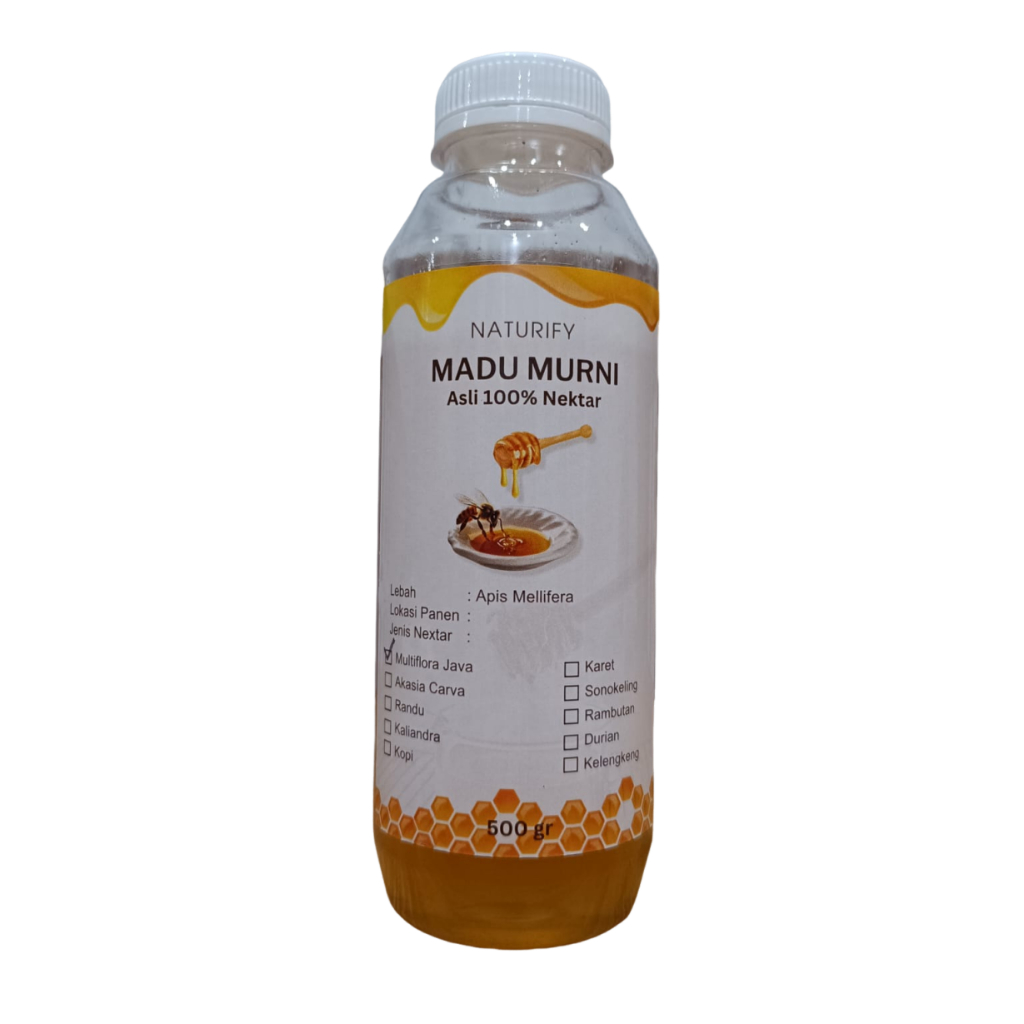 

Naturify Madu Murni Asli 100% Nektar Bunga Multiflora 500 Gram