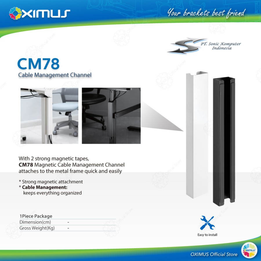 Magnetic Cable Management Oximus CM78 Organizer Kabel Meja