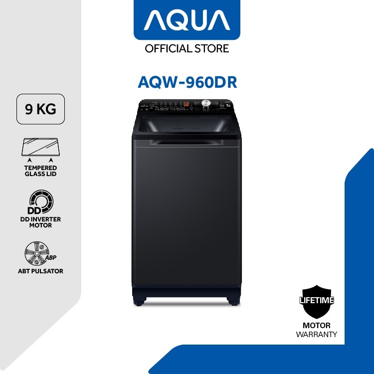 Candy Official Store - AQUA Elektronik AQW-960DR Mesin Cuci Top Loading 9 Kg