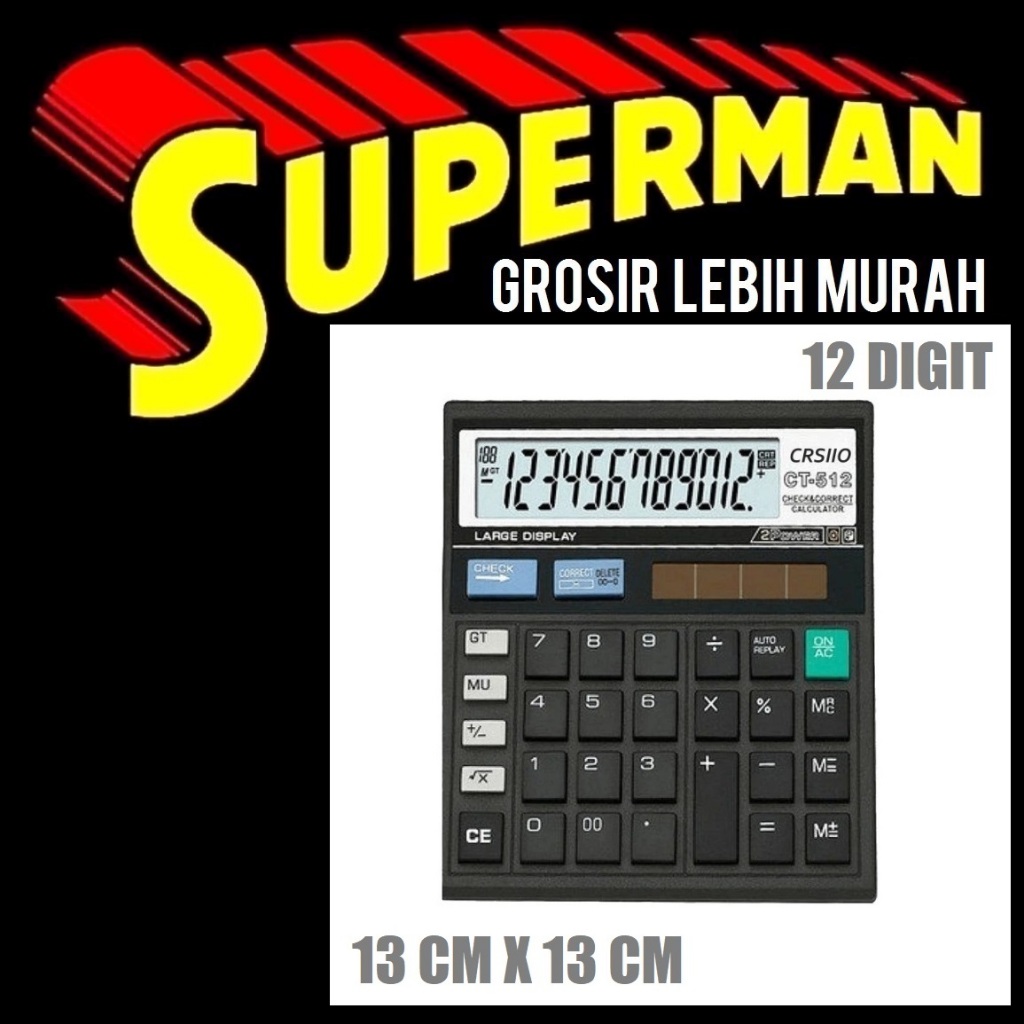 

KALKULATOR JUMBO BESAR 12 DIGIT check calculator ct 512 dagang besar superman jogja supermanjogja 668