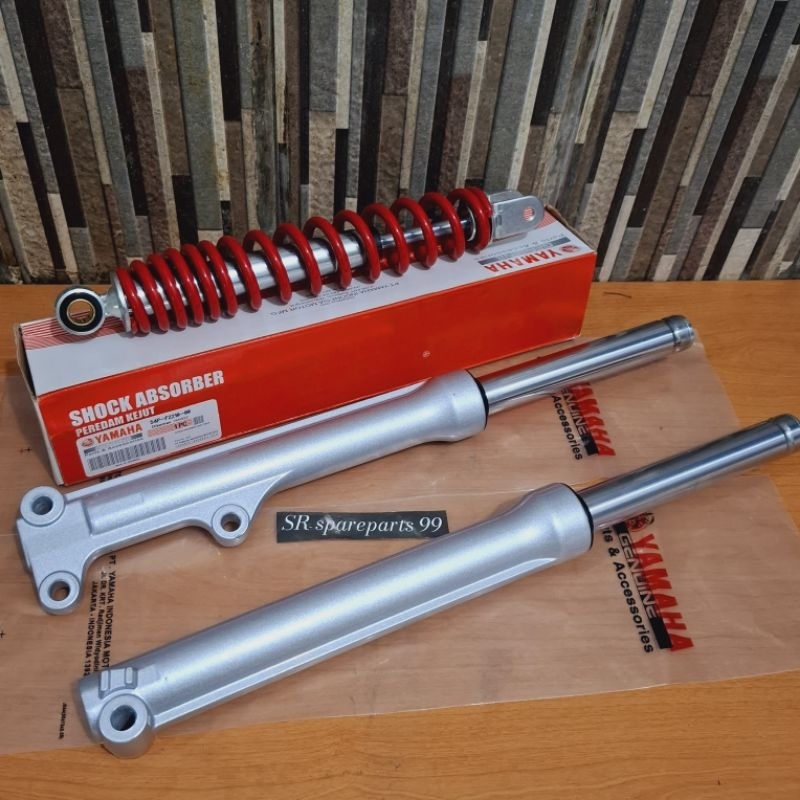 As shock tabung depan+Shockbreaker belakang Yamaha Mio j, Mio M3, Mio soul (54P (As shock tabung(Sil
