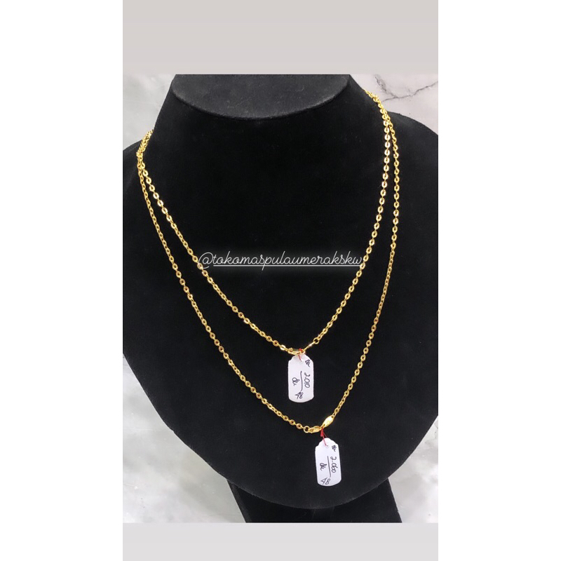 Kalung rantai nori ukir dewasa emas asli 375/8k
