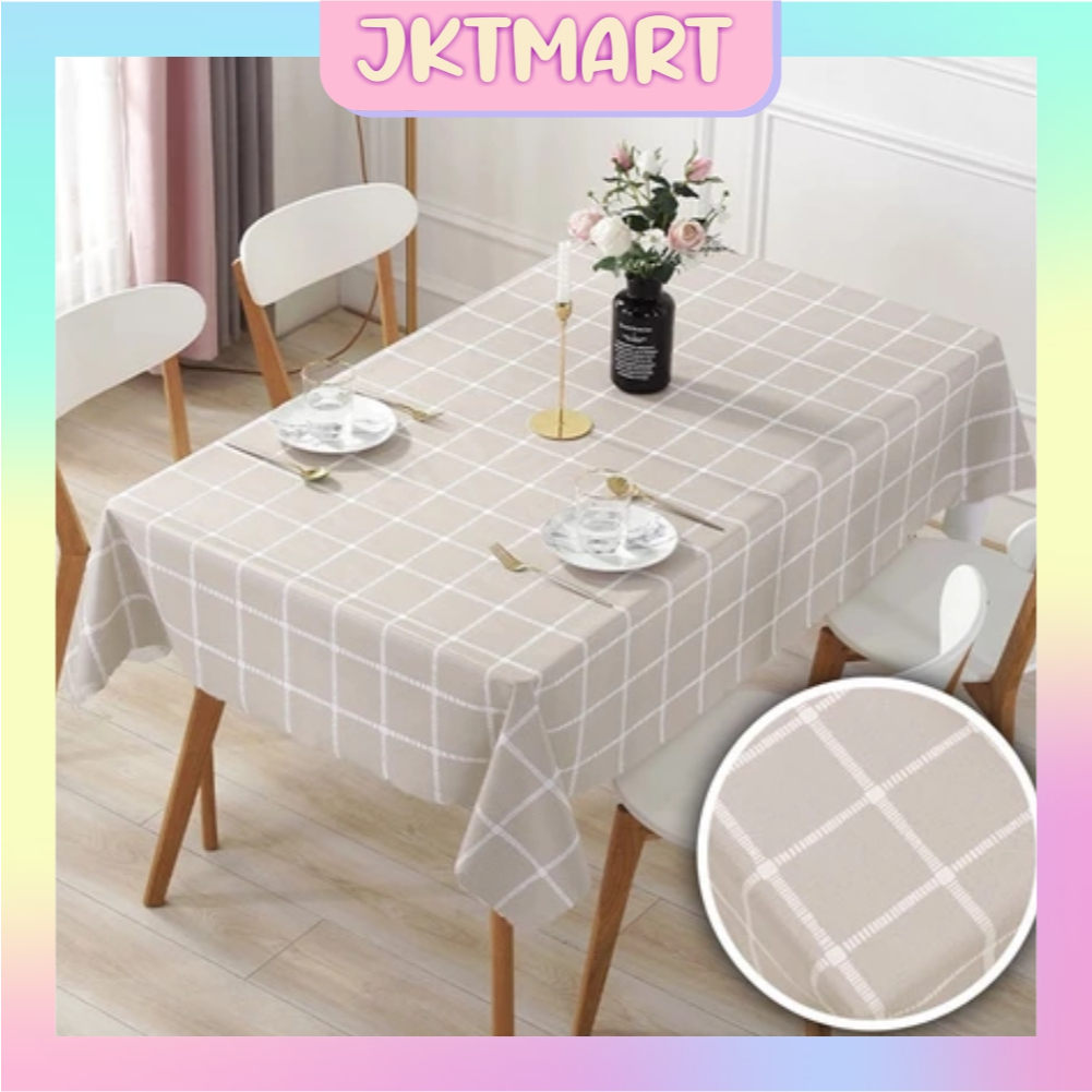 JKTMART Taplak Meja Tebal / Taplak Meja Anti Air / Taplak Meja PEVA / Taplak Meja Makan Alas Meja Ta