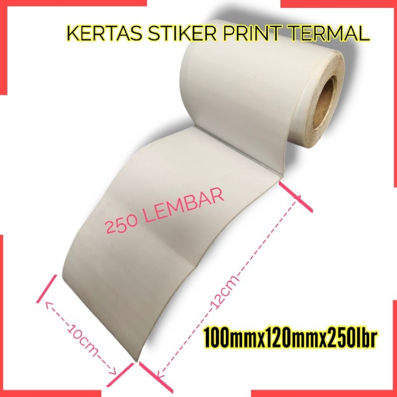 

LABEL STIKER KERTAS PRINTER TERMAL TEMPELAN TERMAL 100X500 300LBR