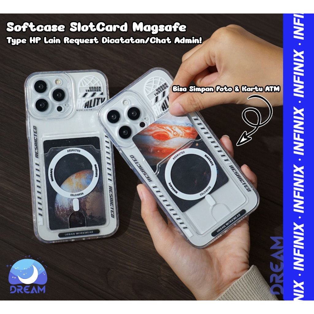 [CS09] Softcase Slot Card Magsafe For INFINIX SMART 5 SMART 6 SMART 7 SMART 8 PRO HOT 10 PLAY HOT 10