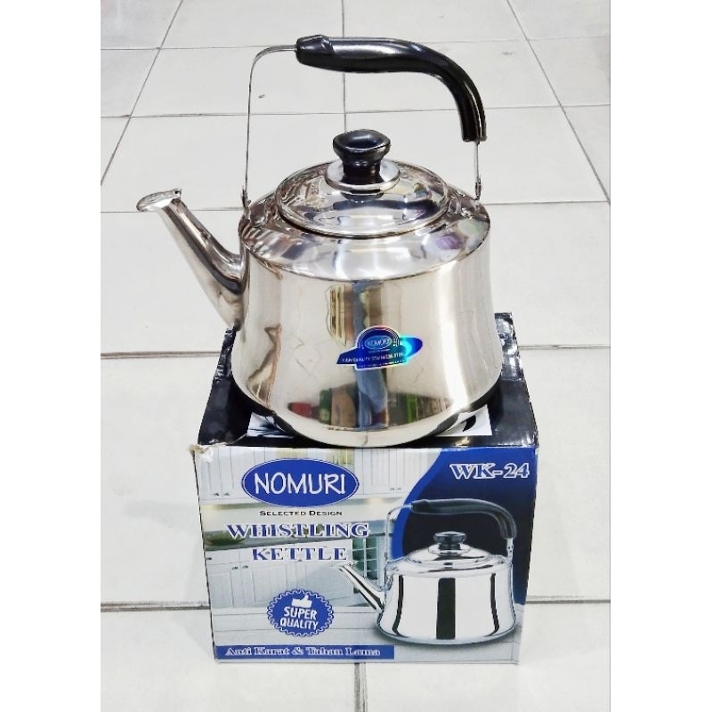 TEKO STAINLESS STEEL NOMURI 22 CM & 24 CM / WHISTLING KETTLE - NOMURI