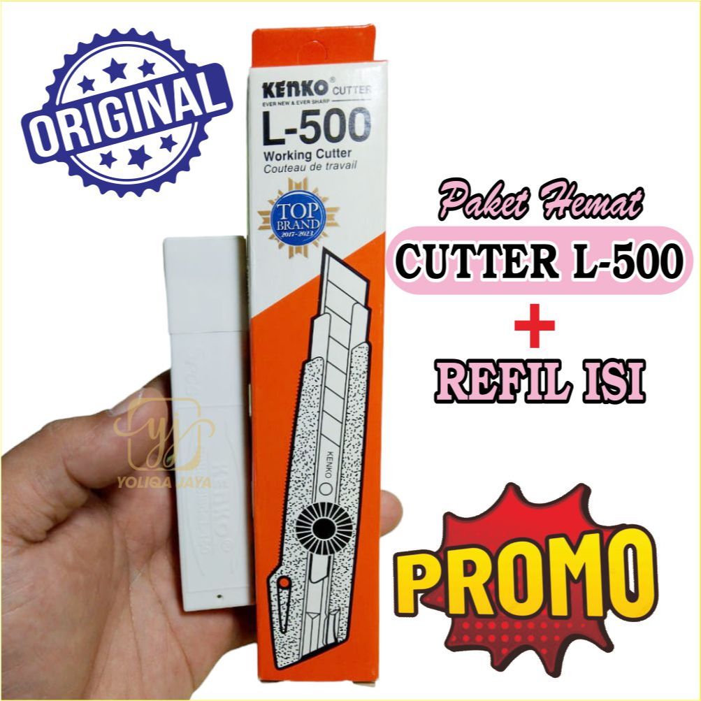 

KENKO CUTTER KENKO L-500 CUTTER BESAR (18 Mm Blade) PROMO PAKET CUTTER + REFIL ISI