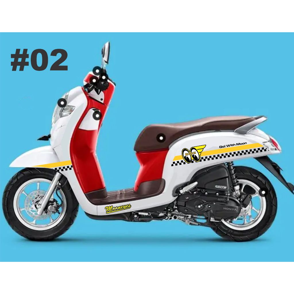 sticker motor honda SCOOPY universal LIVERY MOONEYES
