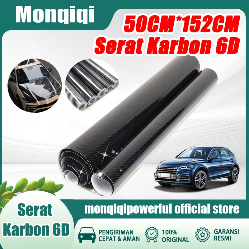 Stiker Carbon 6D Glossy Tahan Panas 50cm x 152cm Stiker Mobil Karbon 6D Glossy Mengkilap Berkualitas