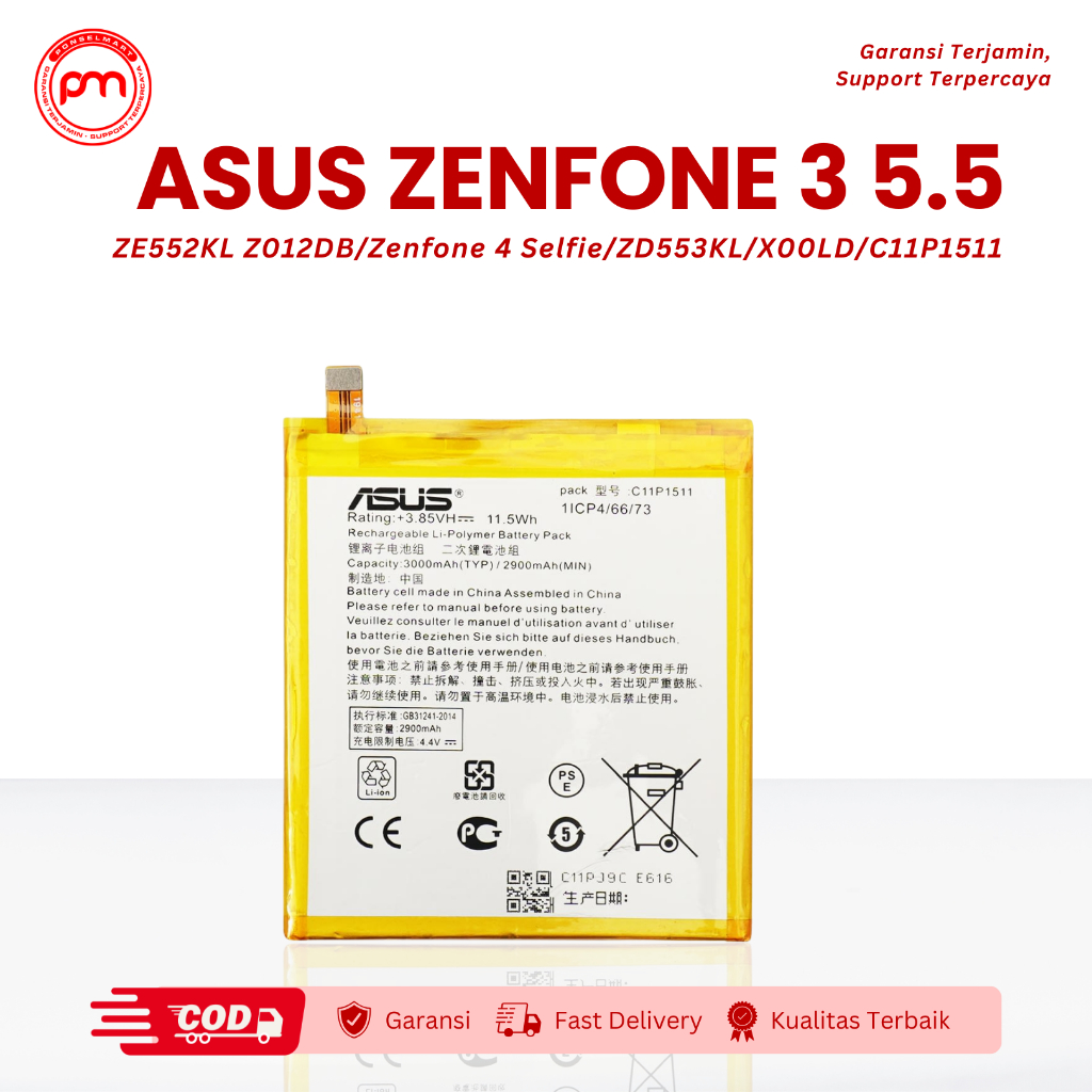 Battery Asus Zenfone 3 5.5 ZE552KL Z012DB C11P1511