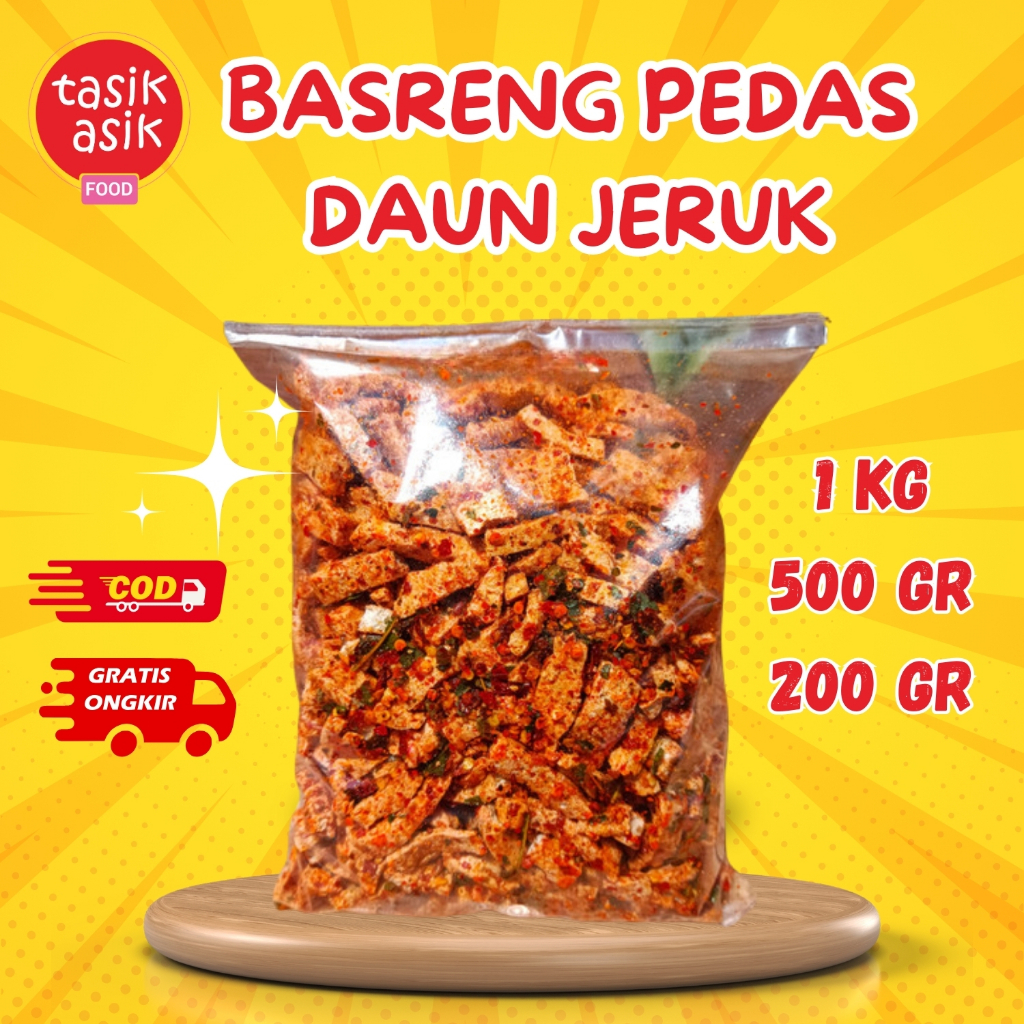 

Basreng Viral Extra Daun Jeruk Pedas Original Kemasan 1 Kg (TASIKASIK FOOD)